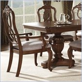 Somerton Melbourne Traditonal Fabric Dining Arm Chair in Warm Brown Finish
