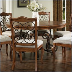 Somerton Covington Round Pedestal Dining Table in Cocoa Brown