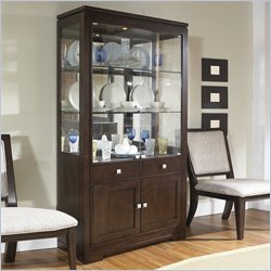 Somerton Shadow Ridge Modern China Display Cabinet in Chocolate