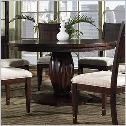 Somerton Brazilia Coastal Round Pedestal Dining Table in Dark Brown