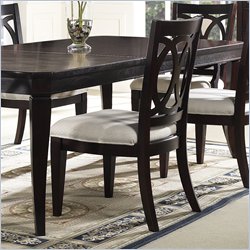 Somerton Crossroads Fabric Dining Side Chair in Deep Burnished Brown Finish