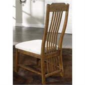 Somerton Craftsman Mission Fabric Dining Side Chair in Brown Finish