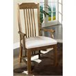 ADD TO YOUR SET: Somerton Craftsman Mission Fabric Dining Arm Chair in Brown Finish