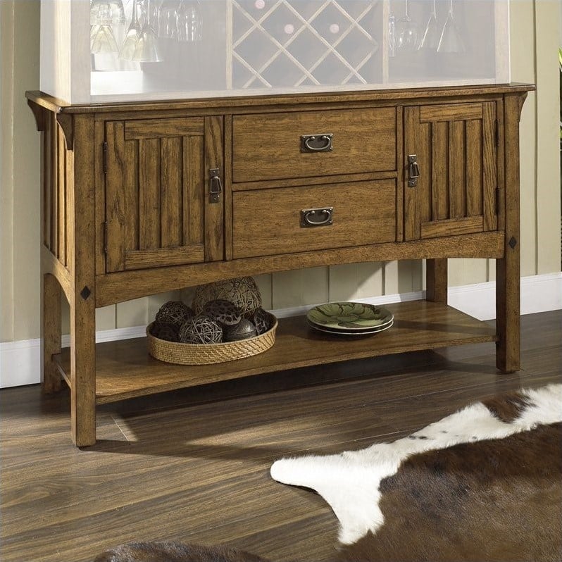 Somerton Craftsman Mission Side Server Buffet in Brown Finish