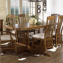 Somerton Craftsman Mission 5 Piece Dining Set in Blonde Finish