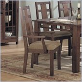 Somerton Enchantment Fabric Dining Arm Chair in Rich Cappuccino Finish