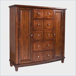 Somerton Runway 5 Drawer Mule Chest with 2 Doors in Warm Brown Finish