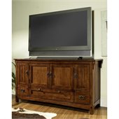 Somerton Craftsman TV Console in Warm Brown Finish