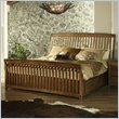 Somerton Craftsman Sleigh Bed with Storage Drawers in Warm Blonde Finish