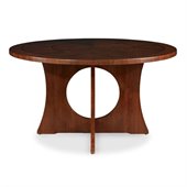 Somerton Manhattan Modern Art Round Pedestal Dining Table in Coffee Brown Finish