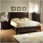 Somerton Crossroads Wood Panel Bed 4 Piece Bedroom Set in Deep Burnished Brown