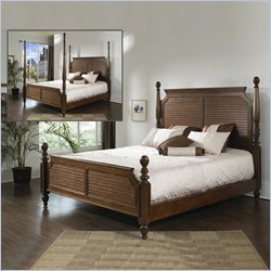 Somerton Excursions Wood Poster Bed 4 Piece Bedroom Set in Honey Brown