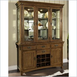 Somerton Craftsman Buffet and Hutch Set in Blonde Finish
