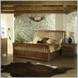 Somerton Craftsman Wood Storage Sleigh Bed 4 Piece Bedroom Set in Blonde Finish