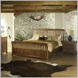 Somerton Craftsman Wood Sleigh Bed 5 Piece Bedroom Set in Blonde Finish