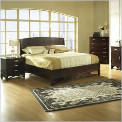 Somerton Cirque Wood Panel Bed 5 Piece Bedroom Set in Merlot
