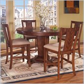 Somerton Runway Gathering Bar Table 5 Piece Pub Set in Warm Brown
