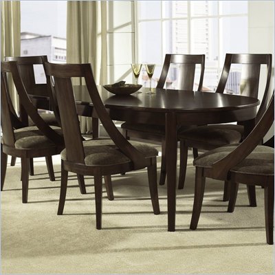 Somerton Cirque Oval Leaf Casual Dining Table in Merlot Finish