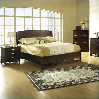 Somerton Cirque Wood Panel Bed 5 Piece Bedroom Set in Merlot