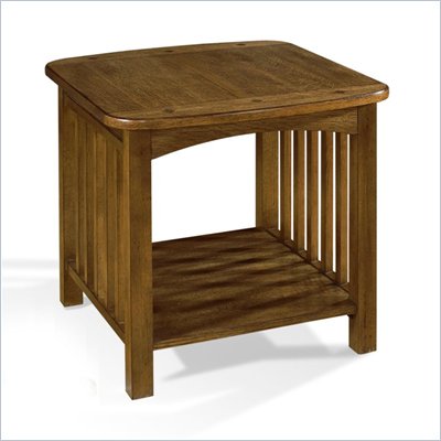 Somerton Craftsman Mission End Table in Brown Finish
