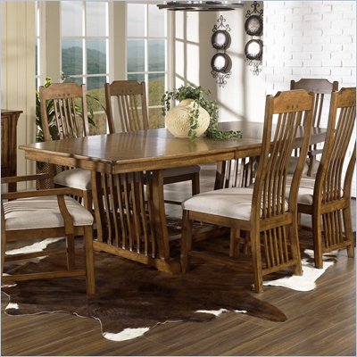 Somerton Craftsman Mission 7 Piece Dining Set in Brown Finish