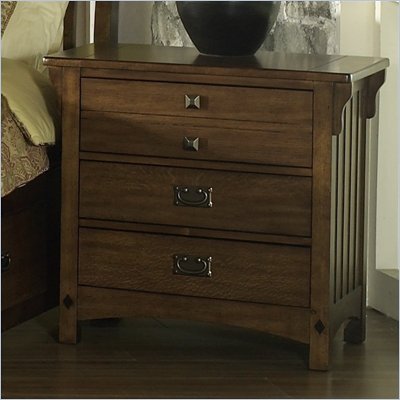 Somerton Craftsman Nightstand in Warm Brown 