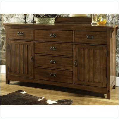Somerton Craftsman Dresser in Warm Brown 
