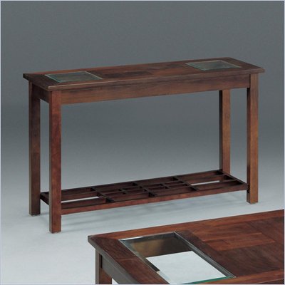 Somerton Enchantment Sofa Table in Rich Cappuccino and Clear Glass