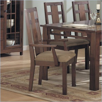 Somerton Enchantment Fabric Dining Arm Chair in Rich Cappuccino Finish