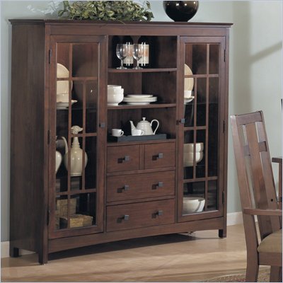 Somerton Enchantment Display Case Curio Cabinet in Rich Cappuccino