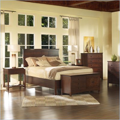 Somerton Enchantment Wood Panel Bed 3 Piece Bedroom Set in Cappuccino
