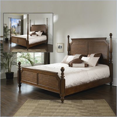Somerton Excursions Coastal Poster Bed in Honey Brown Finish
