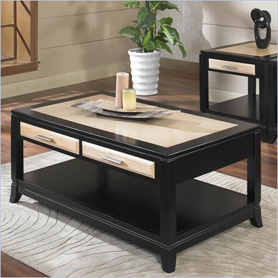 Somerton Insignia Cocktail Table in Maple and Merlot Finish