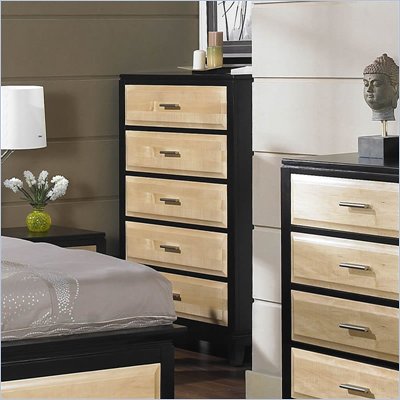 Somerton Insignia 5 Drawer Chest in Maple and Merlot Finish