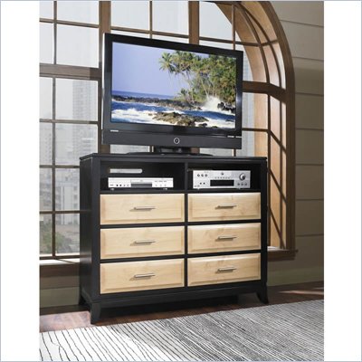 Somerton Insignia 6 Drawer Media Chest in Maple and Merlot Finish