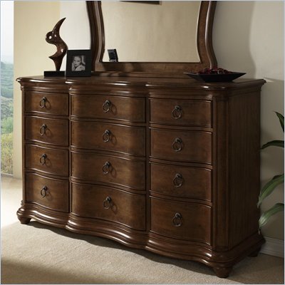 Somerton Melbourne Traditional 12 Drawer Dresser in Warm Brown