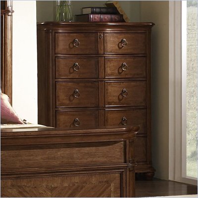 Somerton Melbourne Traditional 5 Drawer Chest in Warm Brown Finish
