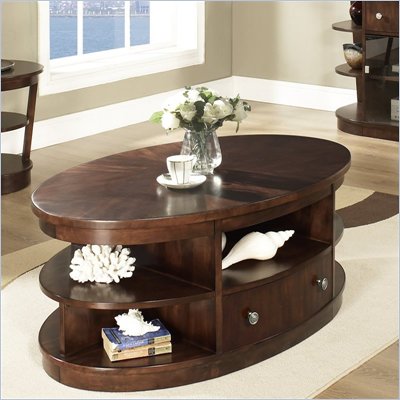 Somerton Montecito Oval Cocktail Table in Warm Brown