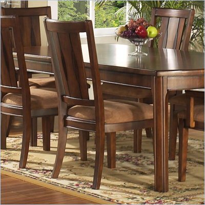 Somerton Rhythm Fabric Dining Side Chair in Burnished Rum Finish