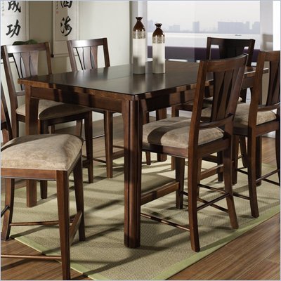 Somerton Rhythm Counter Height Gathering Bar Table in Burnished Rum Finish
