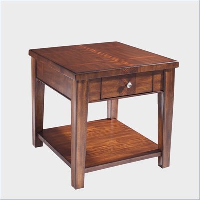Somerton Runway Contemporary End Table in Warm Brown