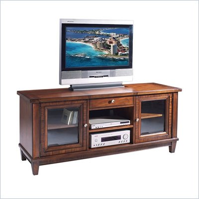 Somerton Runway Contemporary TV Console in Warm Brown