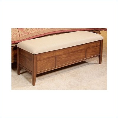 Somerton Runway Contemporary Blanket Storage Bench in Warm Brown