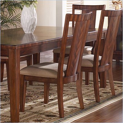 Somerton Runway Contemporary Fabric Dining Side Chair in Warm Brown Finish