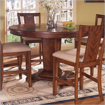 Somerton Runway Contemporary Gathering Bar Table in Warm Brown