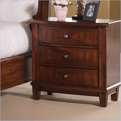 Somerton Runway 3 Drawer Night Stand in Warm Brown