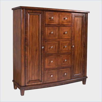 Somerton Runway 5 Drawer Mule Chest with 2 Doors in Warm Brown Finish
