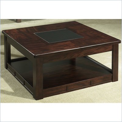 Somerton Serenity Square Wood Cocktail Table in Burgundy