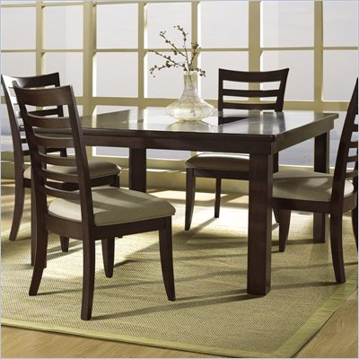 Somerton Serenity Square Dining Table with Glass Center in Burgundy
