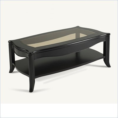 Somerton Signature Glass Top Transitonal Rectangular Cocktail Table in Mocha
